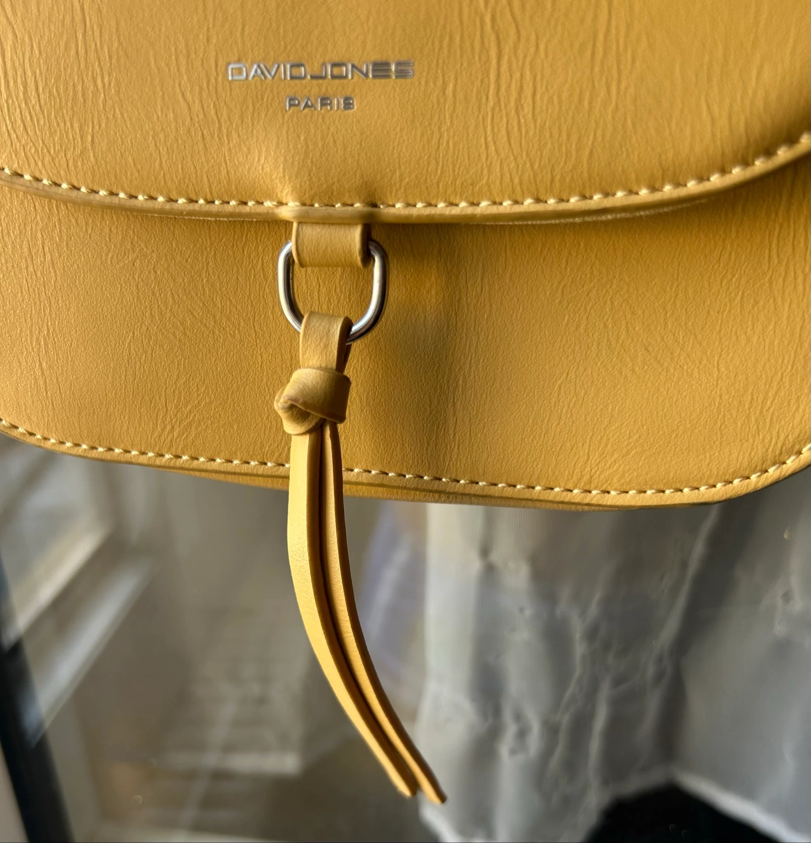 Bolsa transversal David Jones mostarda chique verão – photo 2